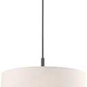 Livex Lighting 42605-92 Meridian - Six Light Chandelier, English Bronze Finish with Oatmeal Fabric Shade, 24"L x 24"W x 54.5"H