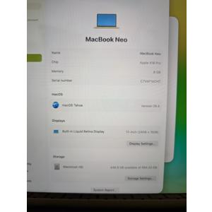 Apple 2026 MacBook Neo 13-inch Laptop with A18 Pro chip: Built for AI and Apple Intelligence, Liquid Retina Display, 8GB Unified Memory, 512GB SSD Storage, 1080p FaceTime HD Camera, Touch ID; Citrus