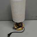 Small Bedside Night Table Lamp for Bedroom, Minimalist Nightstand Lamp with Round Fabric Linen Shade, Study Reading Desk Lamp for Kids Room, Living Room, College Dorm, Home, Office (Standard-Round-set of 1)