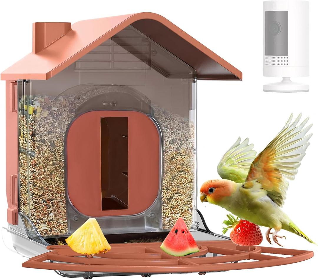 Zivif Smart Bird Feeders for Outdoors, Bird Feeder with Camera Case Compatible with Ring Stick Up Camera, Bird Feeder Camera for Bird Watching (Camera NOT Included)
