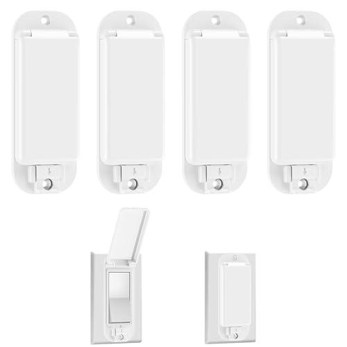 4 Light Switch Guard Cover, Baby Proof Wall Switch Cover Guard for Rocker Light Switch Protects Your Lights or Circuits from Being Accidentally Turned On or Off