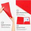 3 x Plastic Folders with Pockets, （6 Colors Pack） 2 Pocket Folder