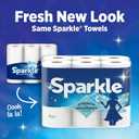 Sparkle Pick-A-Size Paper Towels, Spirited Print Design, 6 Double Rolls (660 Sheets Total) - Strong 2-Ply Towels for Kitchen Cleanup and Everyday Messes