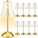 Bornerwhite 8 Pcs Cordless Table Lamp Rechargeable Touch Lamp, Gold Flower