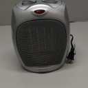 Basics Ceramic Space Heater, Portable Indoor Heating Solution, With Overheat and TipOver Protection, Thermostat, NonOscillating, 1500W, Fast Heating, 7.52"D x 6.34"W x 9.45"H, Silver