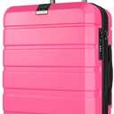 KROSER Hardside Expandable Carry On Luggage with Spinner Wheels & Built-in TSA Lock, Durable Suitcase Rolling Luggage with USB Port, Carry-On 20-Inch Magenta