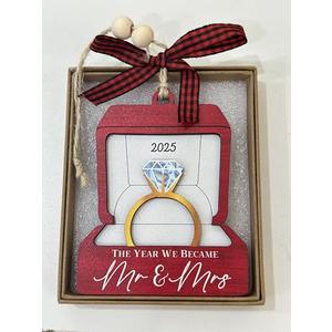 Wedding Gifts, Mr & Mrs Ornament 2025 - First Christmas Mr and Mrs Ornaments Gifts Wedding Ideas for Newly Wed, Bride, Future Mr & Mrs - Just Married Wood Ornament 2025 (The Year)