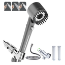 Shower Head with Handheld, Shower Heads High Pressure, High Flow Even with Low Water Pressure-Hand Held Showerhead Set,3 Modes Filtered Showerhead with 59″Replacement Hose/Bracket/Cotton Filters