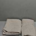 NICETOWN 100% Blackout Linen Curtains 90" Long for Bedroom, Thermal Insulated Living Room Curtains with Liner, Farmhouse Style Linen Blend Window Draperies for Dining Room (2 Panels, 52" W, Natural)