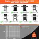 17.5 Inch Grill Grates for Weber Spirit 200 & Spirit 300 Series(2025)