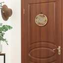 TLESKE Vintage Fall Pumpkin Leaves Round Wall Art Decor Framed 10x10, Beige Autumn Canvas vintage Wall Art Prints Artwork, Thanksgiving Wall Hanging Room Door Decor Decorations for Bedroom Living Room