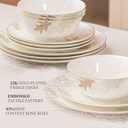 FHGNYSM Artistic China Dinnerware Set with Gild, Refractory Bone China Dishes Set, Inner Glazed Figure, Jingdechen Craft, Sevice for 4 (Maple Leaf)