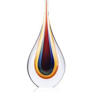 DOVDOV Blown Glass Sculpture, Collectible Stained Glass Art Statue, Unique Teardrop Ornament, Suitable for Office, Bookshelf, Dressing Table, Living Room Coffee Table, or Mantelpiece Display.