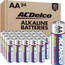 ACDelco 24-Count Double AA Batteries, Maximum Power Super Alkaline Battery for Home and Office, 10-Year Shelf Life, Reclosable Packaging