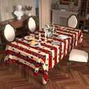 Stylish Washable & Waterproof 4th of July Tablecloth - Perfect Patriotic Decorations for Your Table, Ideal Among 5th of July Accessories and Festive Fourth of July Decorations (70" x 84" (Rectangular))