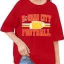 Football Shirts for Girls Boys Game Day Shirt Softball Season Kids Tee Print Short Sleeve Top (Red)