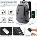 WENIG Laptop Backpack,Business Travel Anti Theft Backpack for Men Women with USB Charging Port,Slim Durable Water Resistant Computer Backpack Fits 15.6 Inch Laptop Notebook,Grey