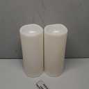 12" x 5" Waterproof Extra Large Outdoor Flameless Candles Battery Operated LED Flickering Pillar Candles with Remote for Indoor Outdoor Lanterns, Long Lasting, Ivory White Large, Set of 2