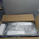 LS'BABQ Outdoor Grill Table Cart, Pizza Oven Stand, BBQ Prep Table with Trash Bag Holder Wheels & Hooks, Double-Shelf Movable Food Prep and Work Stand, Stainless Steel Flattop Grill Cart