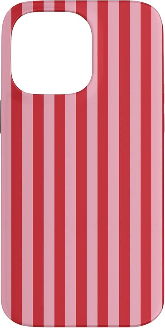 Cute Red and Pink Stripes Red Violet Purple Pink Pattern Case for iPhone 14 Pro Max