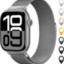Original Stainless Steel Mesh Loop Compatible with Apple Watch 38mm 40mm 41mm 42mm 44mm 45mm 46mm 49mm Women Men, Magnetic Clasp Replacement for iWatch Bands Series 11 10 9 8 7 6 5 4 Ultra SE 3 2 1 (Natural)