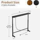 GRLEAF 35" Adjustable Height Narrow Console Table with Power Outlets, Long Sofa Table with Charging Station Behind Couch Table Skinny Entryway Table for Living Room, Hallway and Office Black, 35IN