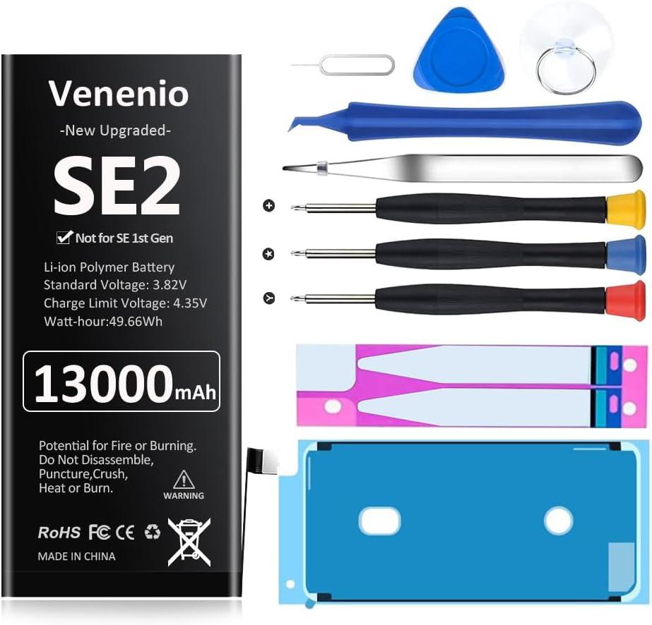 [13000mAh] Battery for iPhone SE 2020, Upgraded Ultra-High Capacity Replacement Battery for iPhone SE 2nd Generation A2275, A2296, A2298 with Complete Repair Tool Kit
