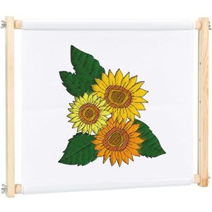 FINGERINSPIRE Wood Needlework Frame 17.3x13.8 Rectangle Cross Stitch Frame Adjustable Wooden Needlepoint Stretcher Frame Needlepoint Embroidery Tapestry Scroll Frame for Stitch Needlepoint Scroll