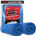 AIDEA Microfiber Towels for Cars-2PK, Large Professional Car Drying Towel, Scratch-Free & Absorbent Drying Towel for Cars, SUVs, RVs, Trucks, and Boats, 24inx 31in, Blue