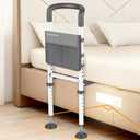 Bed Rails for Elderly Adults Safety: Bed Rails for Seniors with Motion Lights & Storage Pouch, Adjustable Bedside Grab Bar, Bed Cane with Strong Support Leg