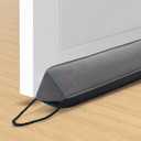 Door Draft Stopper Weighted Triangular Draft Stoppers for Bottom of Door 38" Underdoor Draft Blocker Seal Guard for Window Sill All-Season Gap Filler for Cold Air, Noise, and Light, Grey (Gray)