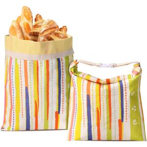2-Pack Beeswax Bread Bags for Sourdough Homemade Bread XL Reusable Beeswax Bread Storage Bag Portable with large capacity Keeps Fresh, Easy to Clean