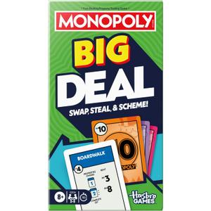 Monopoly Big Deal Card Game | Oversized Giant Large Cards for Family Fun | Ages 8+ | 2 to 5 Players | 15 Mins. | Travel Games for Kids and Adults