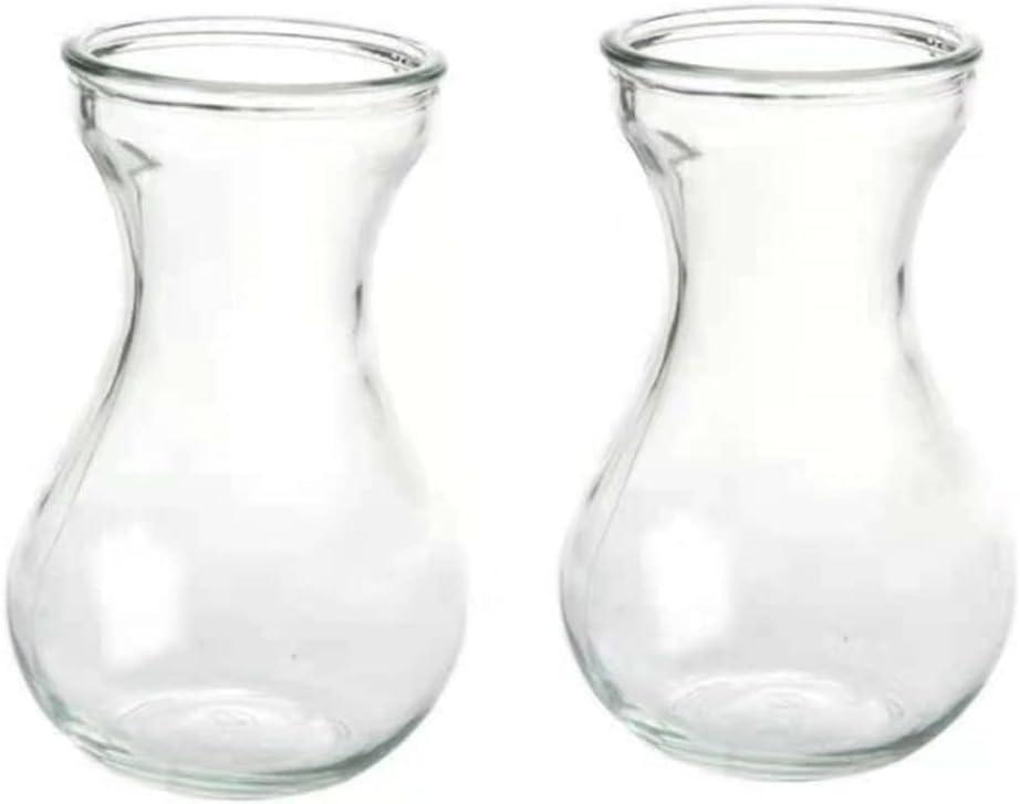 Glass Vase Teal, Clear 12 Pcs
