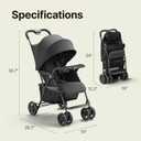 Lightweight Umbrella Stroller, Travel Stroller with Near-Flat Recline & Snack Tray, Compact Folding with One Hand, UPF50+ Sun Canopy, Theme Park Approved
