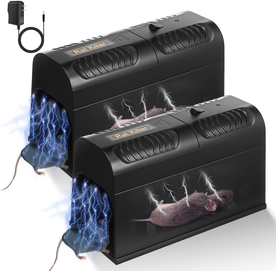 2026 Upgraded Electric Mouse Traps Indoor for Home High Voltage Instantly Kills Mice & Rats, No Touch Reusable Indoor Rodent Killer Electric Trap for Home, Kitchen, and Commercial Use,2 Pack