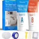 Tub Repair Kit White, Tub Chip and Bathtub Repair Kit for Enamel, Fiberglass, Acrylic, Porcelain, Patch and Repairs Chips, Crack, Scratches, Rust, Holes on Tubs, Toilet, Sink, Shower, Tray in Bathroom
