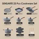 SENSARTE Nonstick Granite Cookware Set, 23 PCS Pots and Pans Non Toxic, PFOA & PFOS Free, Healthy Non Stick Granite Stone Coating Kitchen Cooking Set with Stay-Cool Handles, Gray, Large