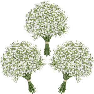Alecono Babys Breath Artificial Flowers 𝟯𝟯𝗣𝗰𝘀, White Artificial Babys Breath Bulk for DIY Floral Bouquets for Wedding, Fake Babys Breath Real Touch Flowers for Home Decorations
