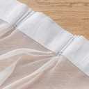 Off White Sheer Curtains 84 Inches Long 2 Panels, Thin Textured Linen Look Ceiling Curtains & Drapes for Living Room, Rustic See Through Window Decor, Pinch Pleat Sliding Glass Door Curtain