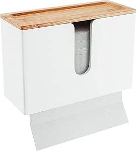 NATURE SUPPLIES Bamboo Paper Towel Dispenser with Removable Top Tray for Bathroom and Kitchen, Wall Mount and Countertop Multifold, C-Fold, Z-Fold, Tri-Fold Hand Towel Holder for Commercial Use, White NATURE SUPPLIES Bamboo Paper Towel Dispenser with Removable Top Tray for Bathroom and Kitchen, Wall Mount and Countertop Multifold, C-Fold, Z-Fold, Tri-Fold Hand Towel Holder for Commercial Use, White
