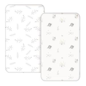 Soarwg Kids Bassinet Sheets 2-Pack for Newborn Baby Boy and Girl Gender Neutral, Soft Breathable Elastic Sheets, Universal Fit Flexible for Rectangle Round Oval Hourglass Bassinet Mattress/Pad