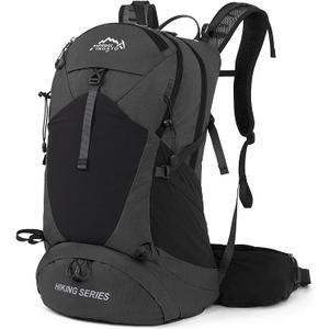 Hiking Backpack, Waterproof Hiking Daypack with Rain Cover, Lightweight Travel Camping Backpack for Men Women (Black Without 3L Bladder)