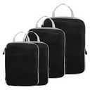 10 Set Compression Packing Cubes for Travel Essentials,Compressible Expandable Packing Cubes for Suitcase,OlarHike Luggage Organizer Bags for Travel,Handy Helper for Organizing Clothes(Black)