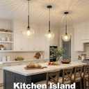 Glass Pendant Lights for Kitchen Island, 7.7" Modern Matte Black Pendant Light Fixtures Small Farmhouse Hanging Light for Kitchen, Dining Room, Sink, Bathroom