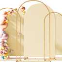 Set of 3 Metal Arch Backdrop Stand with Cover Set, (7.2FT, 6.6FT, 6FT Wedding Arch and Cover Set), Backdrop Arch for Party, Baby Shower, Birthday, and Graduation Ceremony
