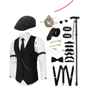 Charming 18PCS Roring 20's Custome Outfits Accessories for 1920s Gatsby Themed Party