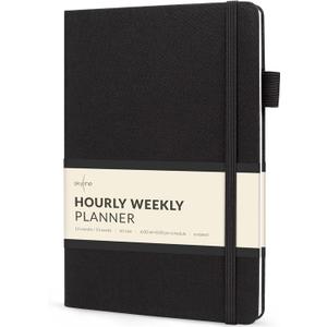 Skyline Hourly Weekly Planner  Undated Agenda & Daily Appointment Book  Time Blocking Notebook for Business Entrepreneurs, A5 (Black) (A5 (5.8'' x 8.3''))