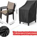 Outdoor Chair Cover Waterproof Sunproof Oxford Fabric with Drawstring - All Weather Protection for Patio, Garden, Balcony Furniture (Black 2 piece )