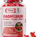 Magnesium Glycinate Gummies,Magnesium Potassium Supplement with Taurate, Malate, Vitamins D, C, B6, Calcium,Body Support,Raspberry Magnesium Gummies for Adults&Kids, Best By: 12/2026